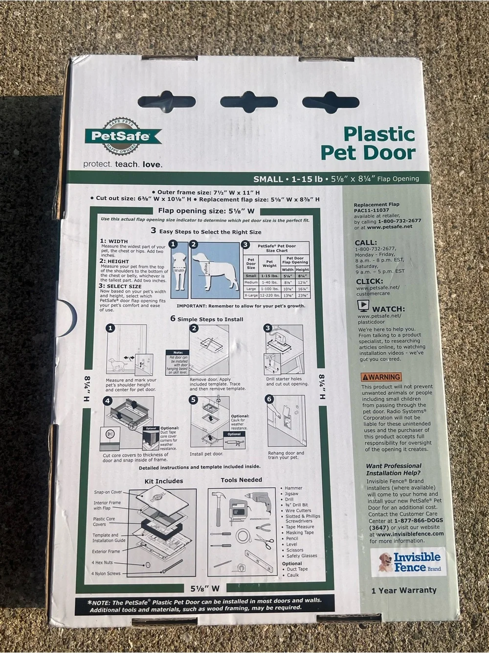 PetSafe Plastic Pet Door size Small Dogs Cat Doggie Door / access to cat box